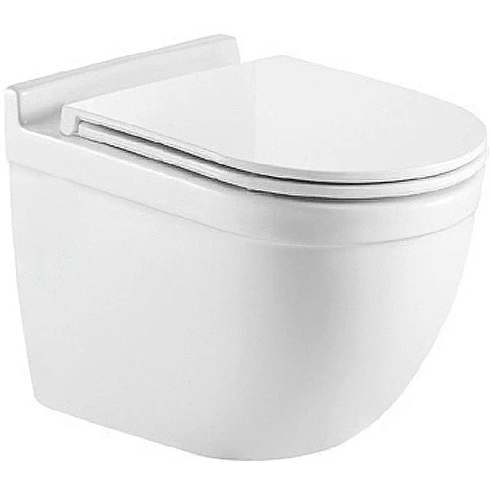 Фото Унитаз подвесной Ceramalux 2198MW безободковый с сиденьем микролифт Фото Унитаз подвесной Ceramalux 2198MW безободковый с сиденьем микролифт