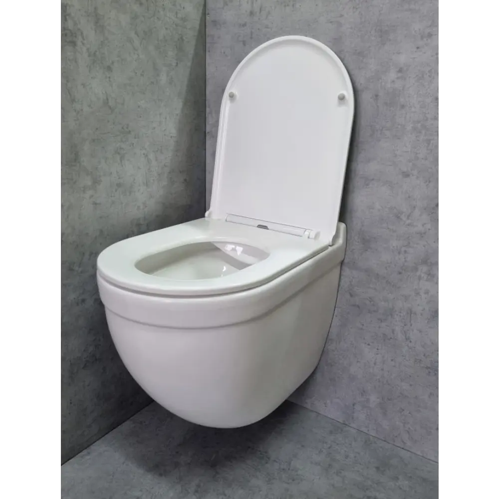 Фото 3 Унитаз подвесной Ceramalux 2198MW безободковый с сиденьем микролифт Фото 3 Унитаз подвесной Ceramalux 2198MW безободковый с сиденьем микролифт