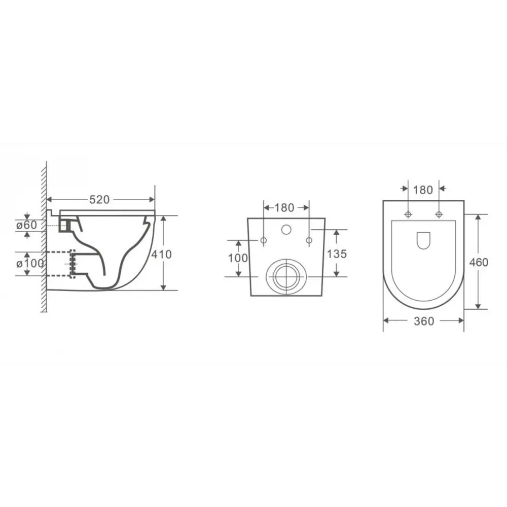 Фото 5 Унитаз подвесной Ceramalux 2198MW безободковый с сиденьем микролифт Фото 5 Унитаз подвесной Ceramalux 2198MW безободковый с сиденьем микролифт