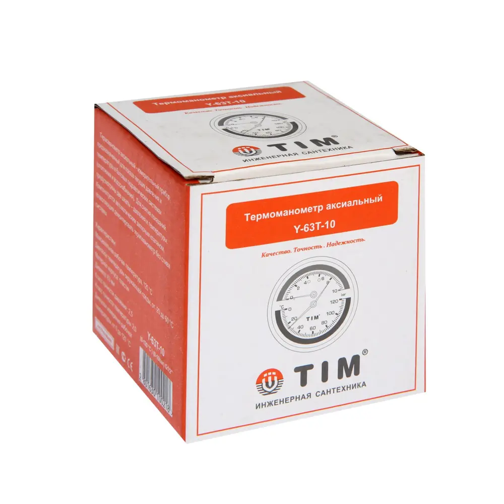 Фото 4 Термоманометр TIM Y-63T-10 аксиальный Дк 63 мм 10 бар Фото 4 Термоманометр TIM Y-63T-10 аксиальный Дк 63 мм 10 бар