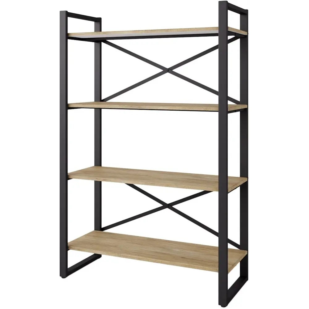 Фото Стеллаж с полками Калифорния мебель 90x139.5x39 см МДФ с покрытием цвет дуб сонома нагрузка на полку до 20 кг Фото Стеллаж с полками Калифорния мебель 90x139.5x39 см МДФ с покрытием цвет дуб сонома нагрузка на полку до 20 кг