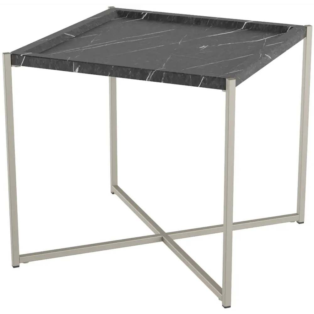 Фото Журнальный столик квадратный Калифорния 52х52 см Стефан Черный мрамор/титан Фото Журнальный столик квадратный Калифорния 52х52 см Стефан Черный мрамор/титан