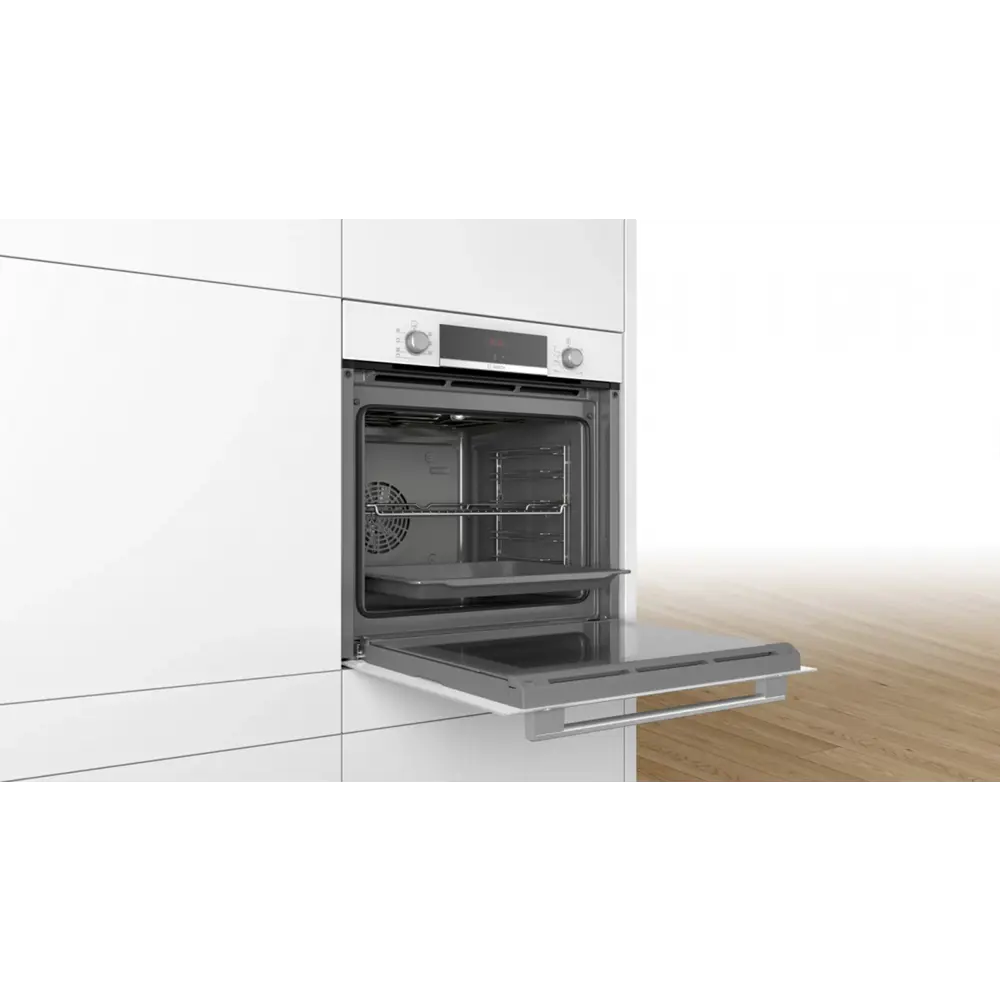 Фото 4 Электрический встраиваемый духовой шкаф Bosch Серия 4 Hba 534bw0 59.4x59.5x54.8 см цвет белый/нержавеющая сталь Фото 4 Электрический встраиваемый духовой шкаф Bosch Серия 4 Hba 534bw0 59.4x59.5x54.8 см цвет белый/нержавеющая сталь