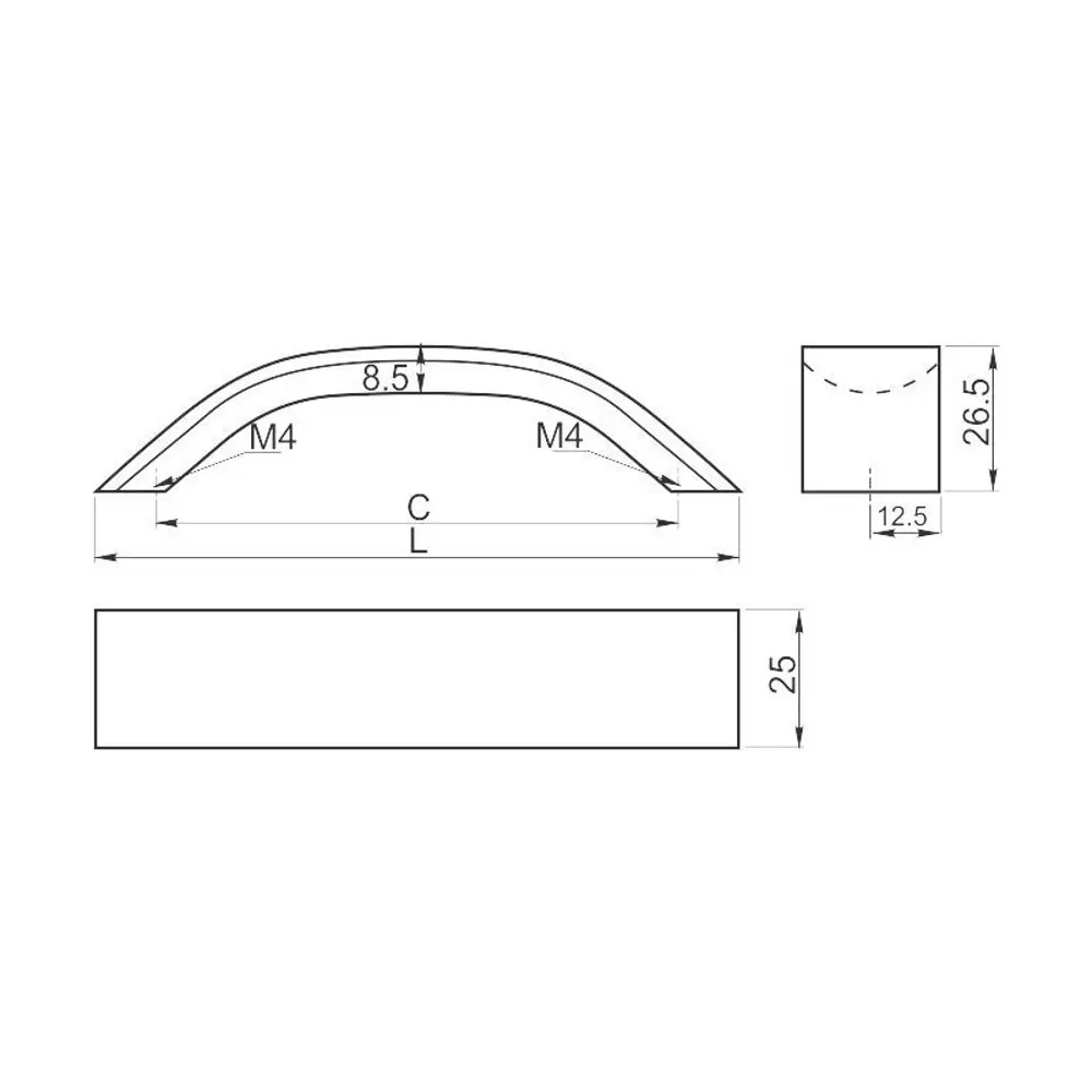 Фото 3 Мебельная ручка-скоба GTV UA-OO-337/320 черный матовый 320 мм Фото 3 Мебельная ручка-скоба GTV UA-OO-337/320 черный матовый 320 мм