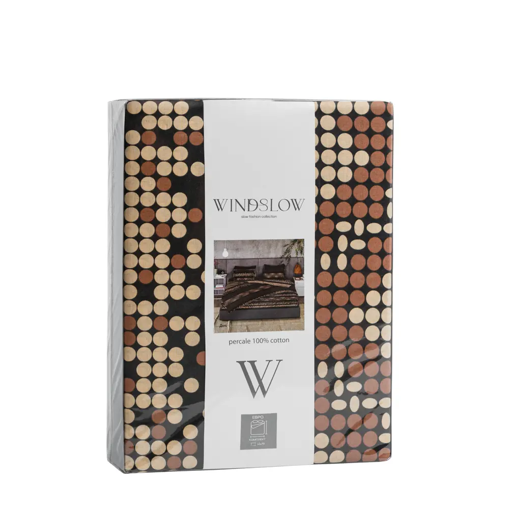 Фото 8 Комплект постельного белья Windslow Дотс двуспальный, перкаль, разноцветный