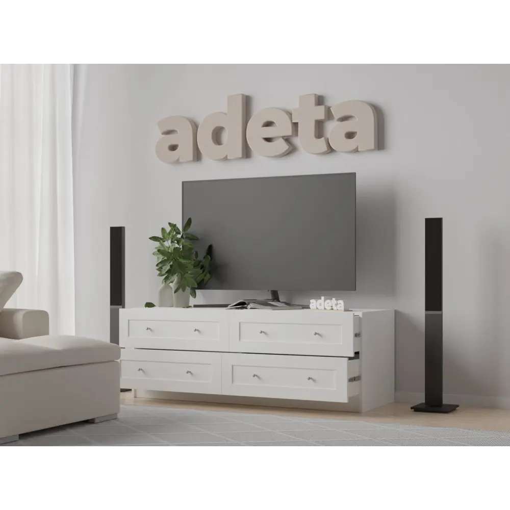 Фото 5 Тумба под телевизор Adeta Билли 517 100x50x50 см ЛДСП цвет белый Фото 5 Тумба под телевизор Adeta Билли 517 100x50x50 см ЛДСП цвет белый