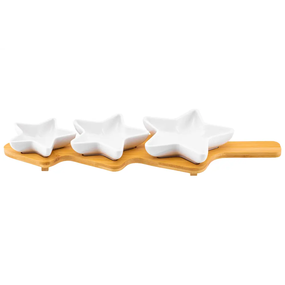 Фото 3 Набор блюд сервировочных 3 шт Elan Gallery Звезды 12x40 см фарфор цвет разноцветный Фото 3 Набор блюд сервировочных 3 шт Elan Gallery Звезды 12x40 см фарфор цвет разноцветный