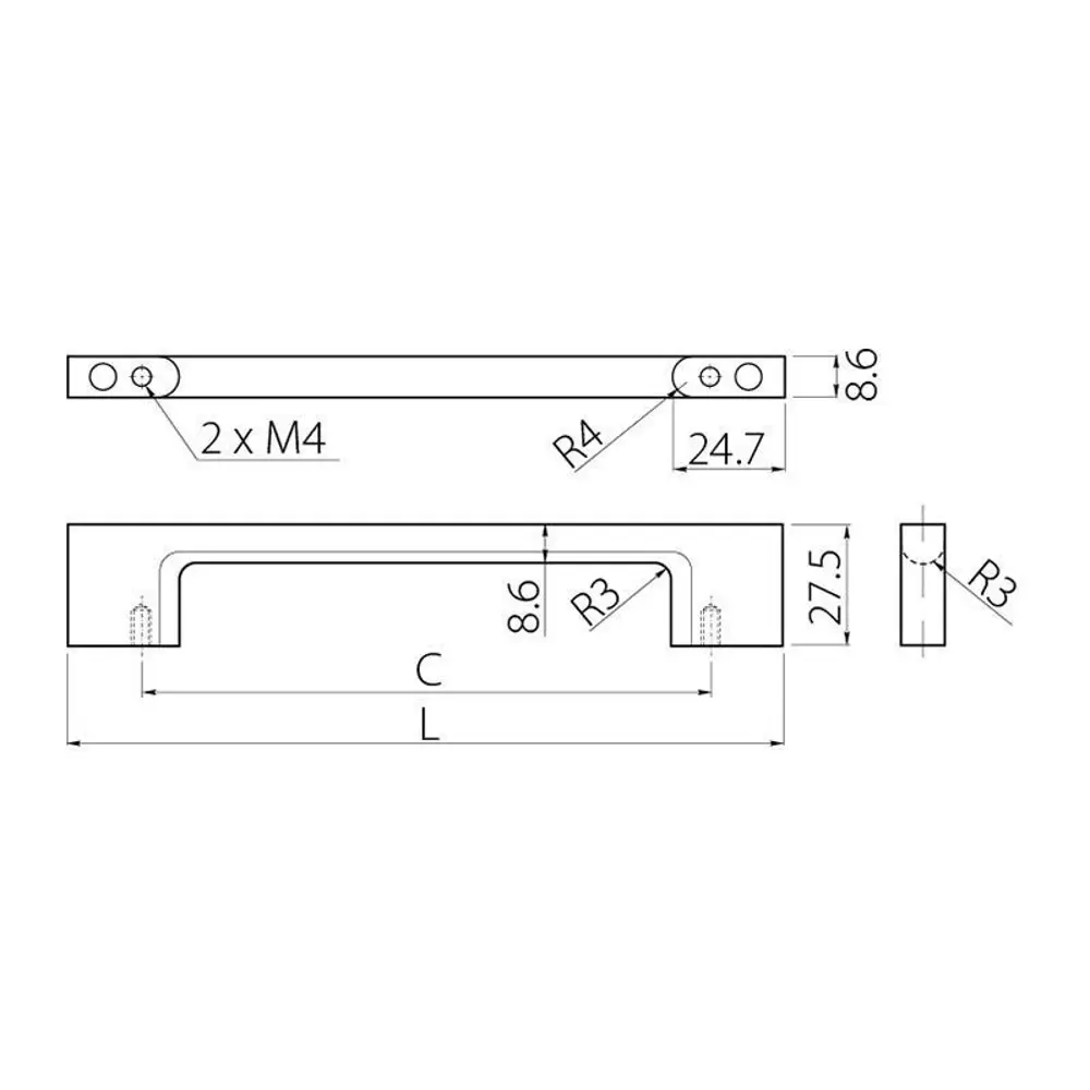 Фото 2 Ручка-скоба UZ 819-128 инокс Фото 2 Ручка-скоба UZ 819-128 инокс