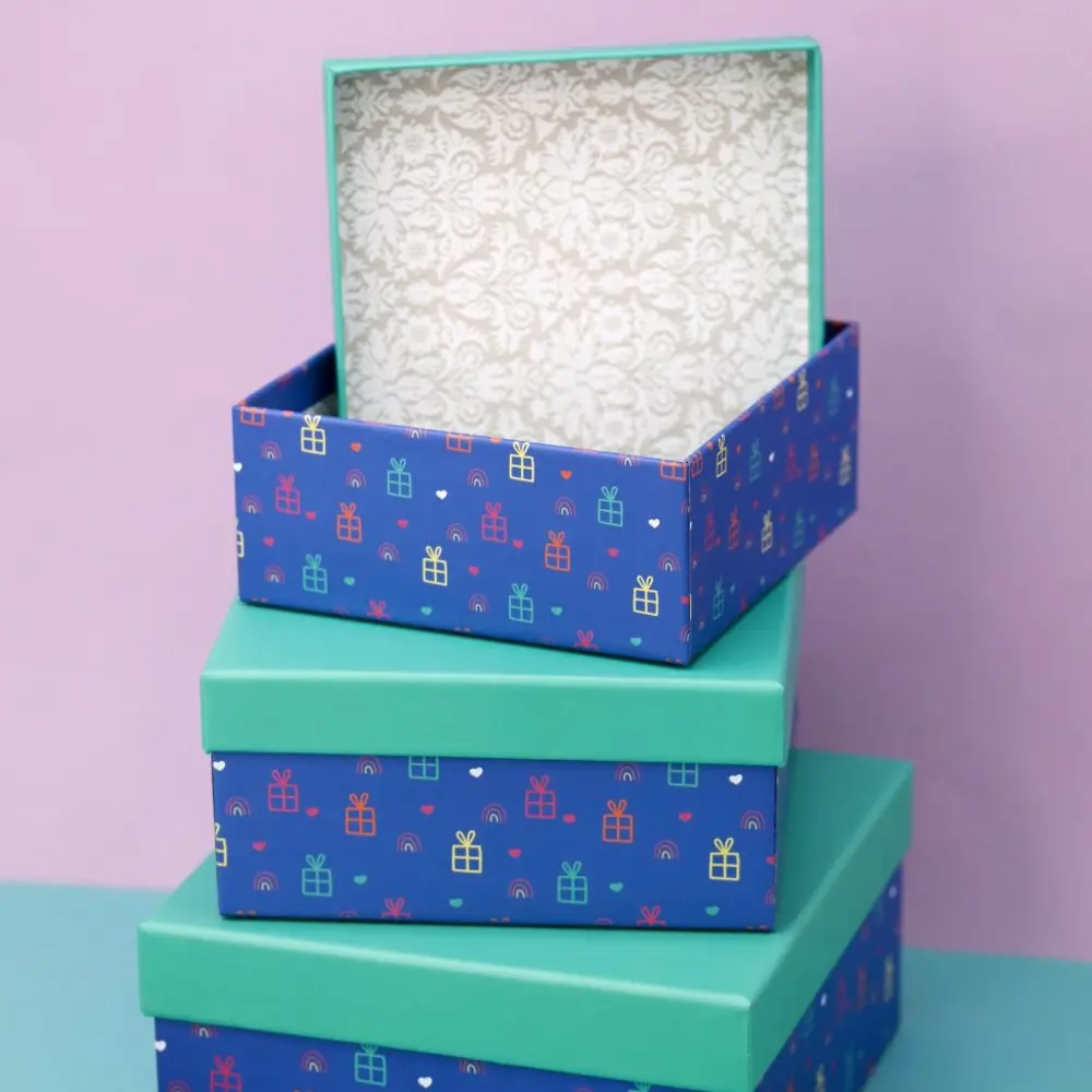 Фото 4 Набор подарочных коробок Nobrand 3 в 1 «Gift» 15x15x6.5 см, 17x17x8 см, 19x19x9.5 см Фото 4 Набор подарочных коробок Nobrand 3 в 1 «Gift» 15x15x6.5 см, 17x17x8 см, 19x19x9.5 см