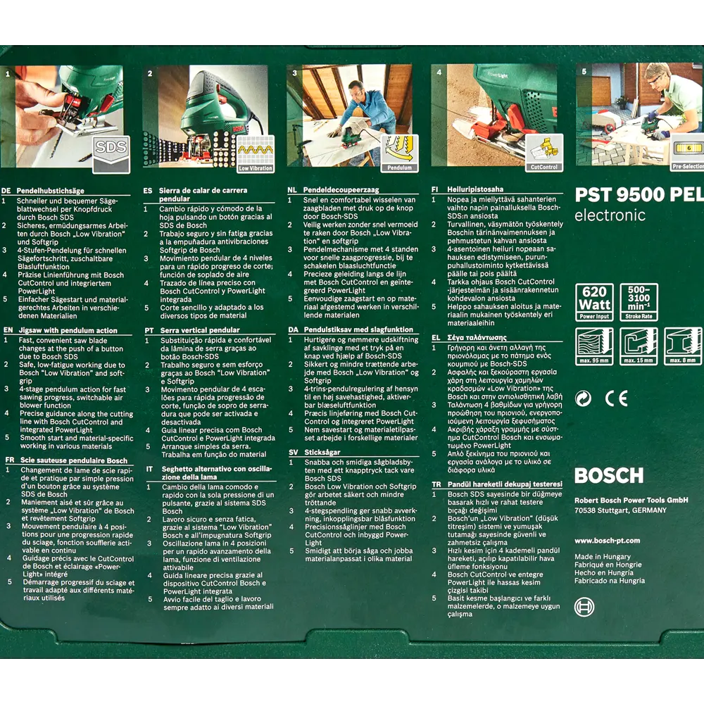 Фото 7 Лобзик Bosch PST 9500 06033A0204, 620 Вт