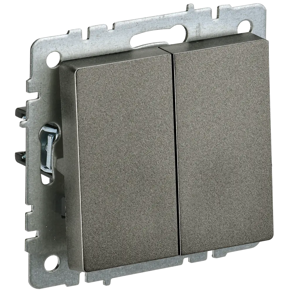 Фото Выключатель проходной встраиваемый Iek Brite BR-V22-0-10-K45 2 клавиша цвет бронза Фото Выключатель проходной встраиваемый Iek Brite BR-V22-0-10-K45 2 клавиша цвет бронза