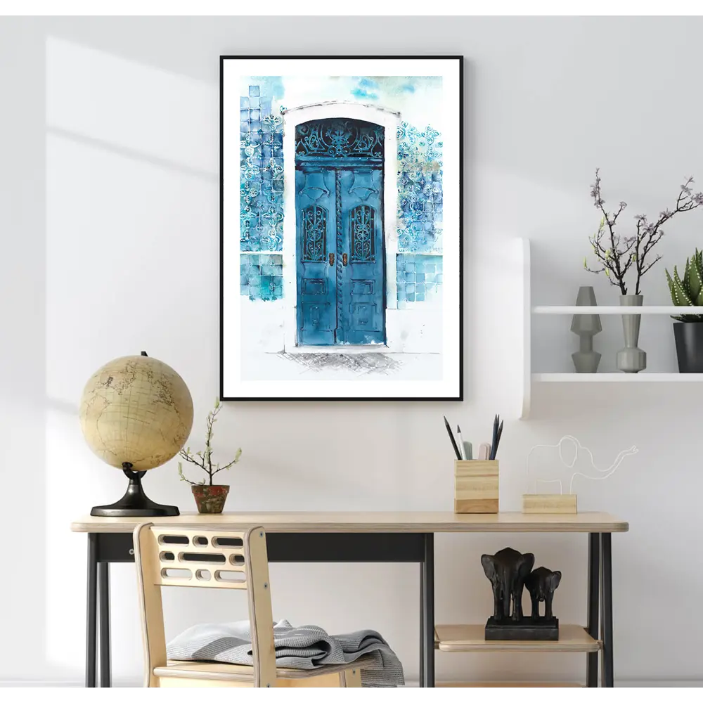 Фото Постер 28 картин "Старинная синяя дверь" 70x50 см без рамы Фото Постер 28 картин "Старинная синяя дверь" 70x50 см без рамы