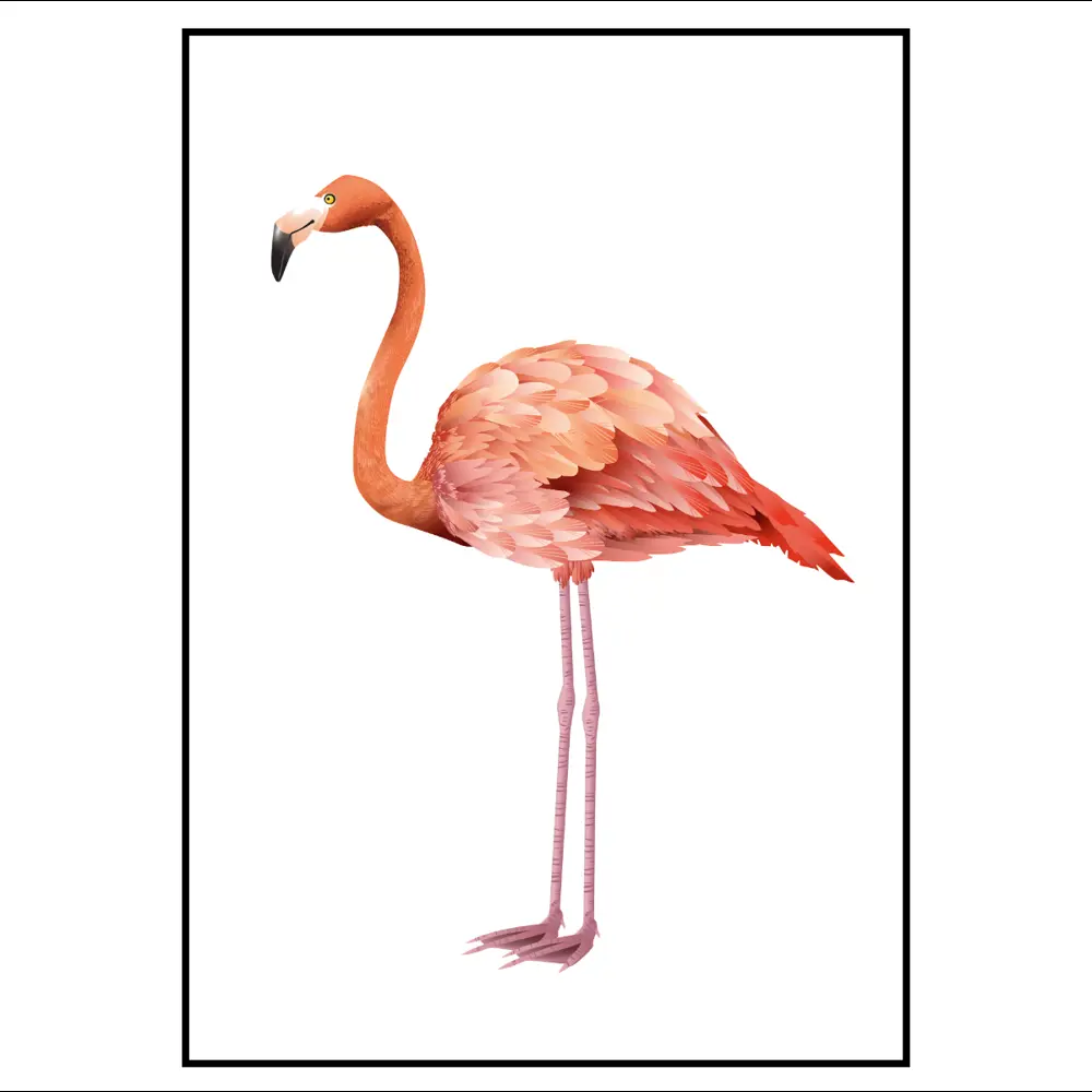 Фото 2 Постер 28 картин "Розовый фламинго рисунок" 70x50 см без рамы