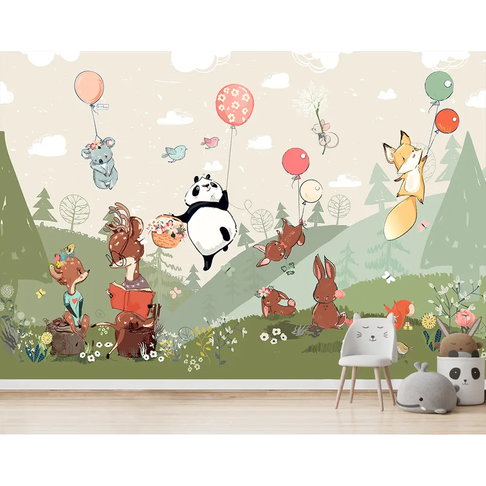 Фото Фотообои флизелиновые Bartonwall 400x270 см Детские Сказочный лес Животные Фото Фотообои флизелиновые Bartonwall 400x270 см Детские Сказочный лес Животные