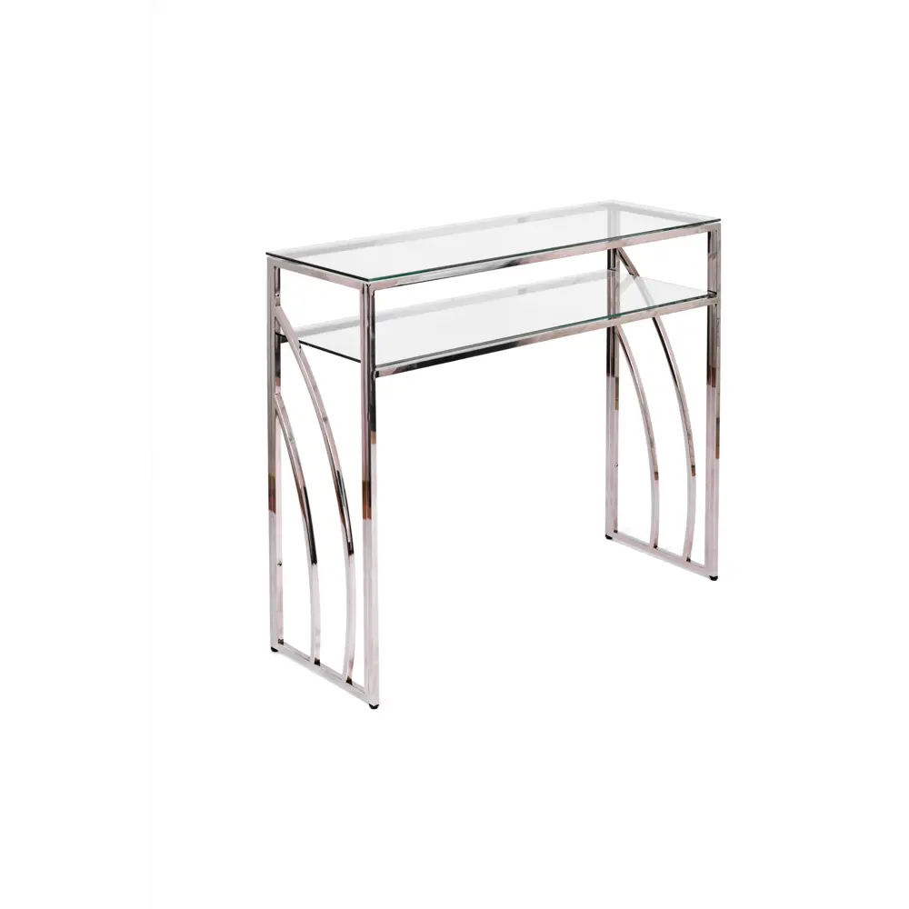 Фото 2 Консоль напольная AllConsoles 2061-CS clear 100x80x35 см сталь Фото 2 Консоль напольная AllConsoles 2061-CS clear 100x80x35 см сталь
