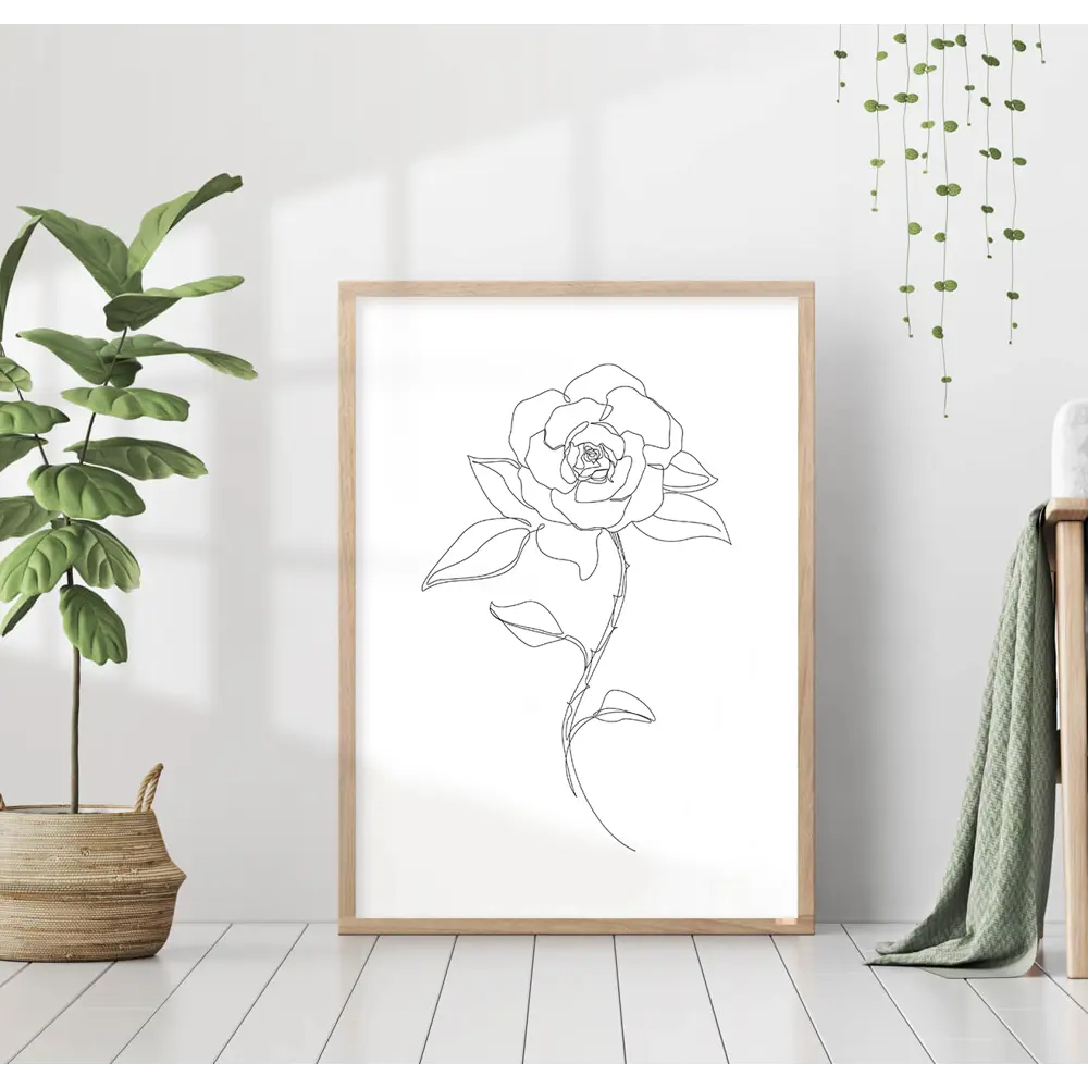 Фото Постер 28 картин Цветок розы Линейный рисунок 40x50 см в подарочном тубусе без рамы Фото Постер 28 картин Цветок розы Линейный рисунок 40x50 см в подарочном тубусе без рамы