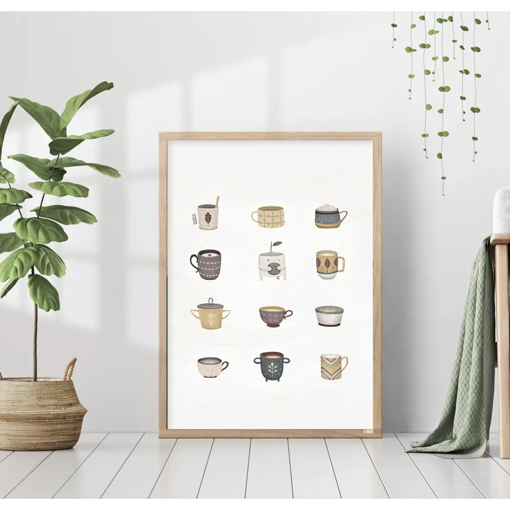 Фото Постер 28 картин "Чашки" 40x50 см в подарочном тубусе без рамы Фото Постер 28 картин "Чашки" 40x50 см в подарочном тубусе без рамы