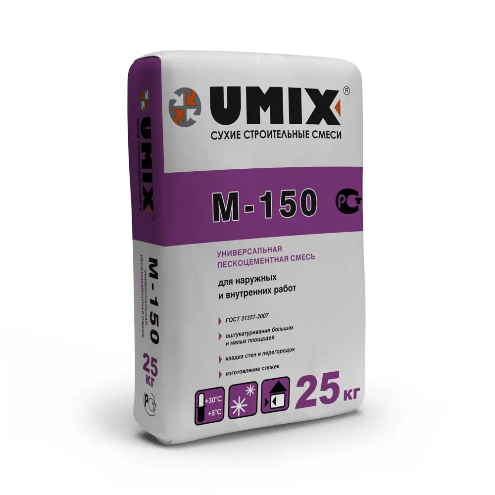 Фото Пескоцементнаясмесь универсальная М-150 Umix 25 кг Фото Пескоцементнаясмесь универсальная М-150 Umix 25 кг