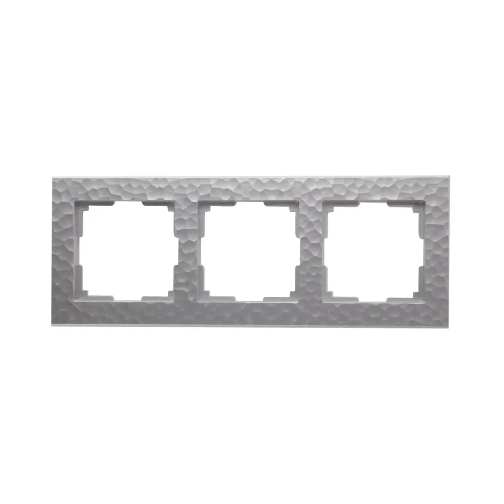 Фото Рамка для розеток и выключателей Werkel Hammer W0032406 3 поста цвет серебряный Фото Рамка для розеток и выключателей Werkel Hammer W0032406 3 поста цвет серебряный