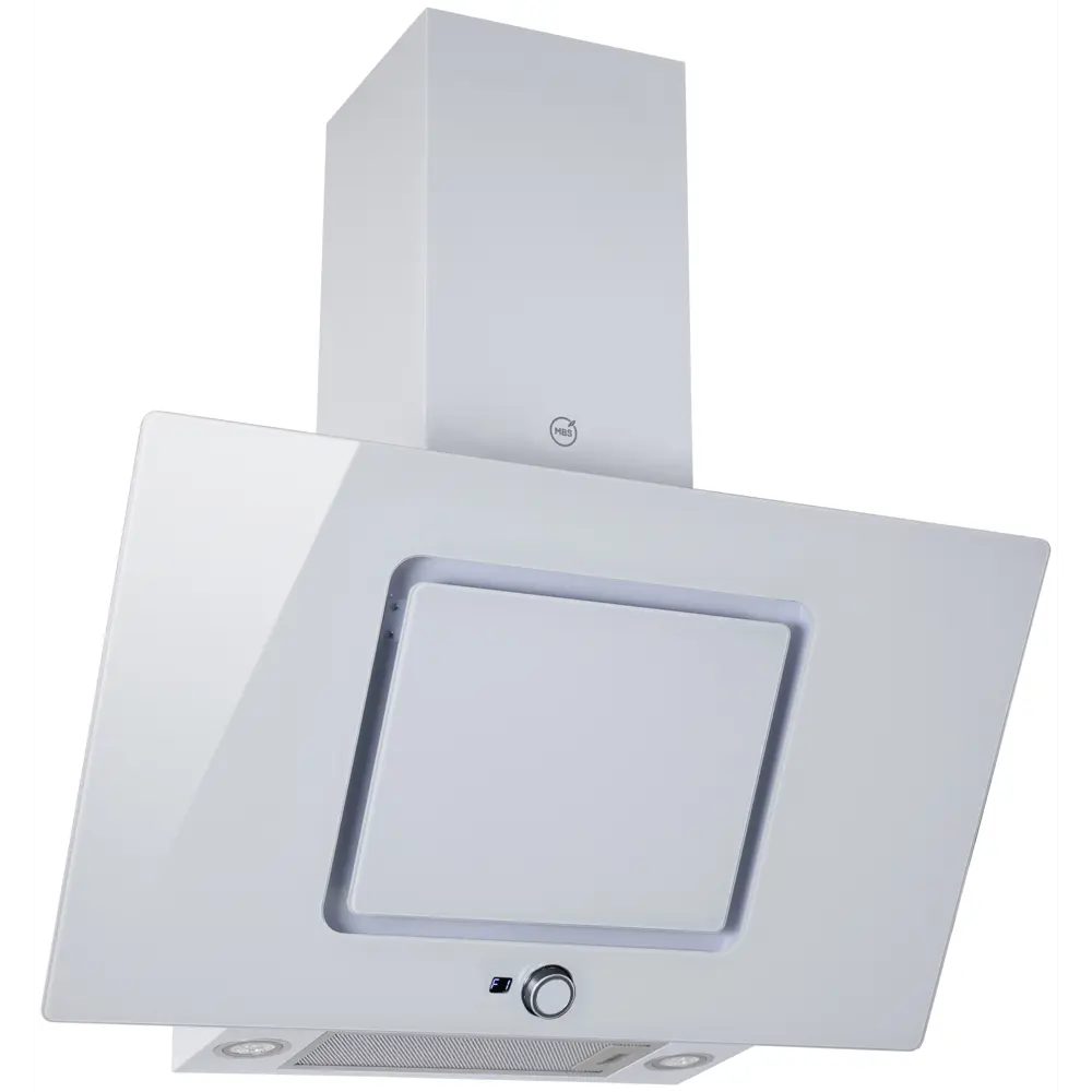 Фото Наклонная вытяжка Mbs Crassula 190 glass white 90 см цвет белый Фото Наклонная вытяжка Mbs Crassula 190 glass white 90 см цвет белый