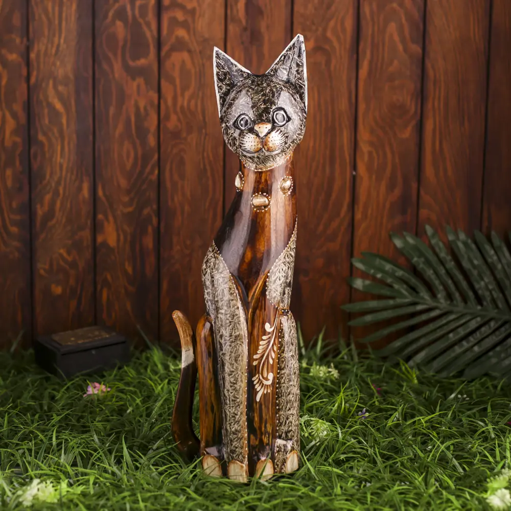 Фото Интерьерный сувенир "Кошка с расписной мордочкой" 50 см Фото Интерьерный сувенир "Кошка с расписной мордочкой" 50 см