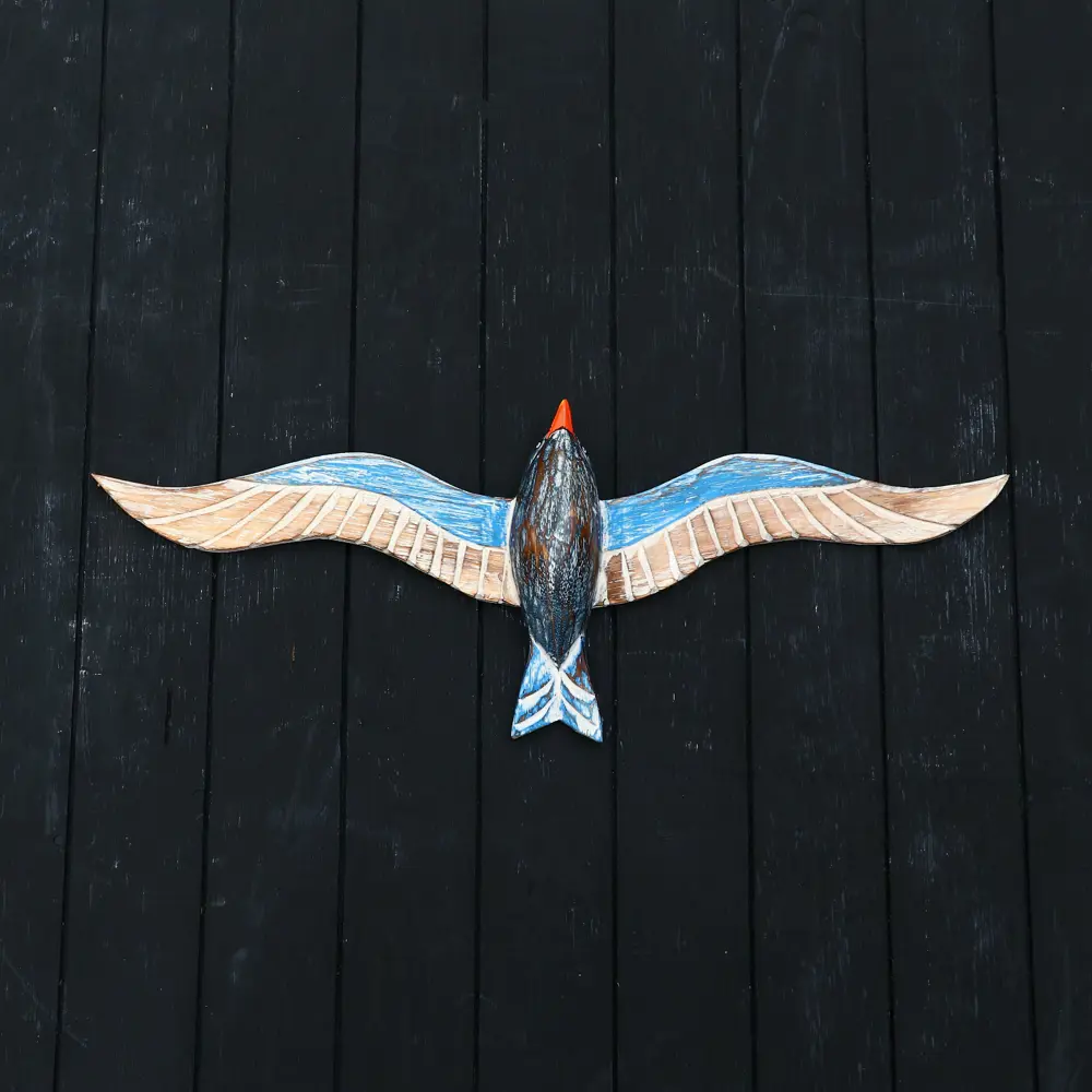 Фото Панно "Хищная птица" синяя 60x20x5 см Фото Панно "Хищная птица" синяя 60x20x5 см