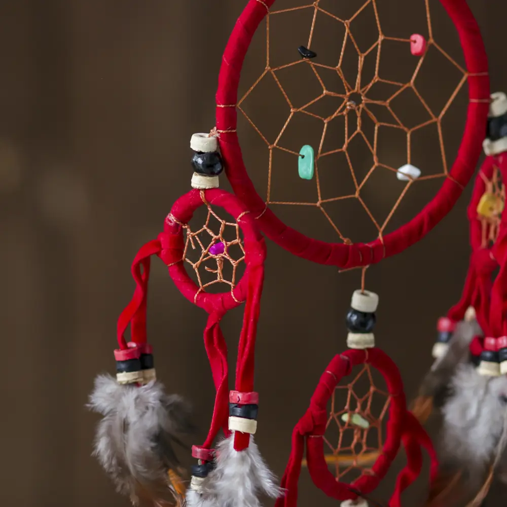 Фото 3 Ловец снов "Пять красных колец" 0.7x15x40 см Фото 3 Ловец снов "Пять красных колец" 0.7x15x40 см