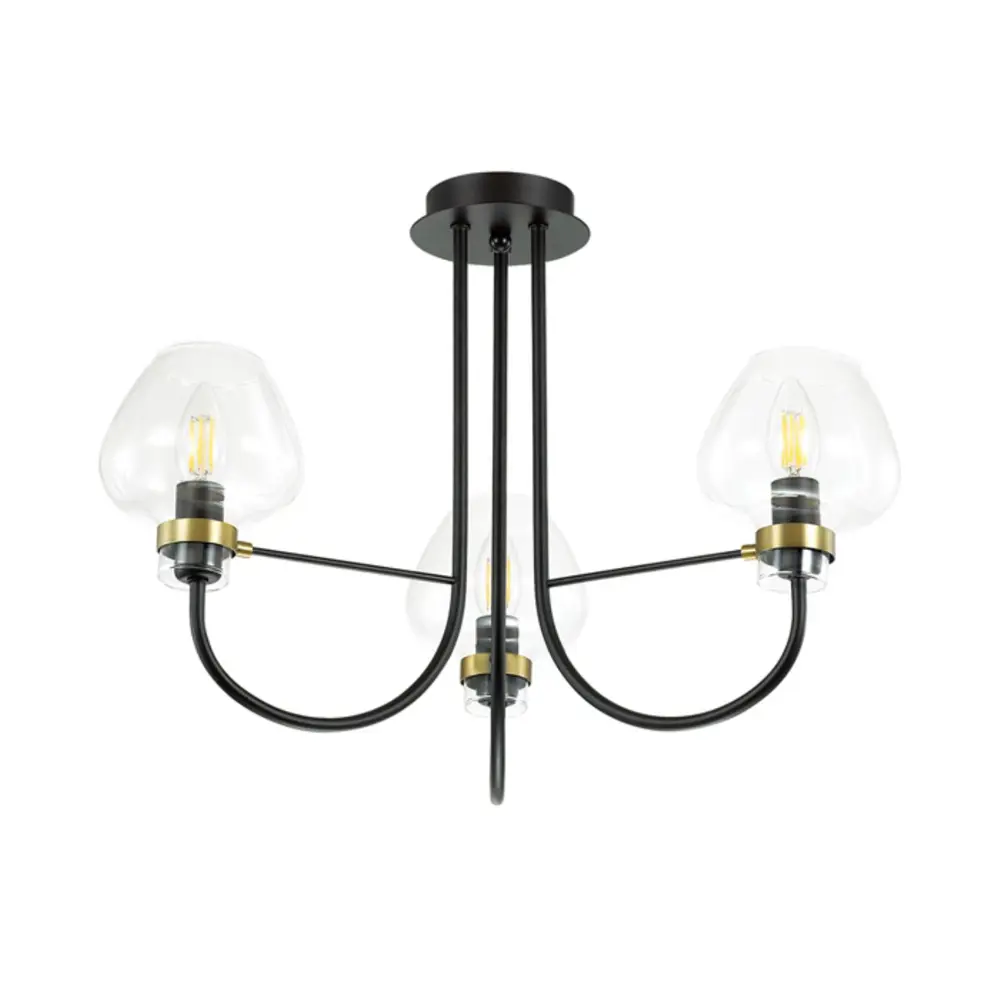 Фото Люстра потолочная LUMION ILONA 3708/3C 3 лампы 9 м² цвет черный Фото Люстра потолочная LUMION ILONA 3708/3C 3 лампы 9 м² цвет черный