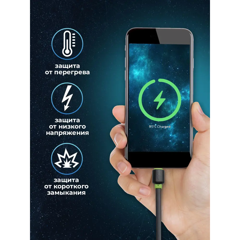 Фото 4 Кабель для зарядки смартфона LuxCase Micro USB 1м 2А Фото 4 Кабель для зарядки смартфона LuxCase Micro USB 1м 2А