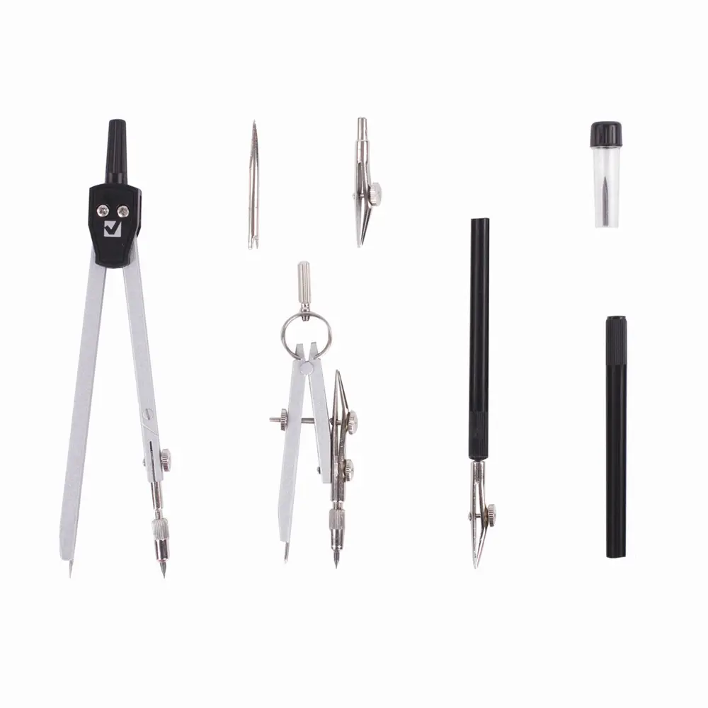 Фото 11 Готовальня Brauberg Architect 210346 7 предметов: циркуль+кронциркуль с рейсфедором, рейсфедер+держатель, 2 вставки, грифель