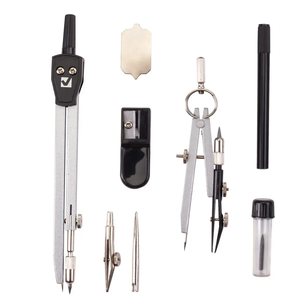 Фото 2 Готовальня Brauberg Architect 210659 8 предметов: циркуль+кронциркуль, вставки+держатель, отвёртка, точилка, грифель