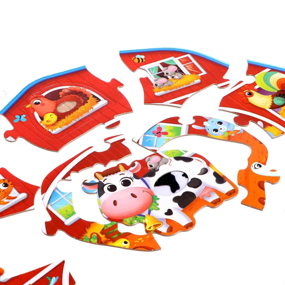 Фото 3 Пазлы с тактильными вставками Животные в деревне 13 деталей Puzzle Time Фото 3 Пазлы с тактильными вставками Животные в деревне 13 деталей Puzzle Time