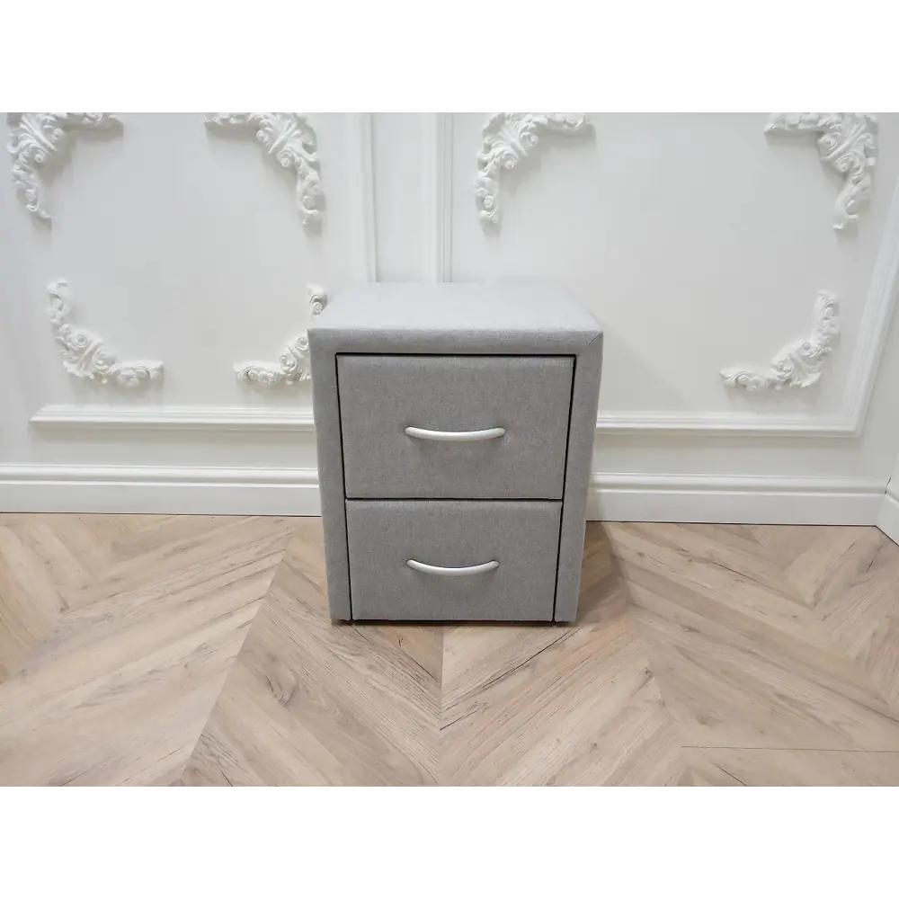 Фото Тумба прикроватная DG-home Estetika Cardif 40x52x38 см 2 ящика ЛДСП цвет стальной серый Фото Тумба прикроватная DG-home Estetika Cardif 40x52x38 см 2 ящика ЛДСП цвет стальной серый