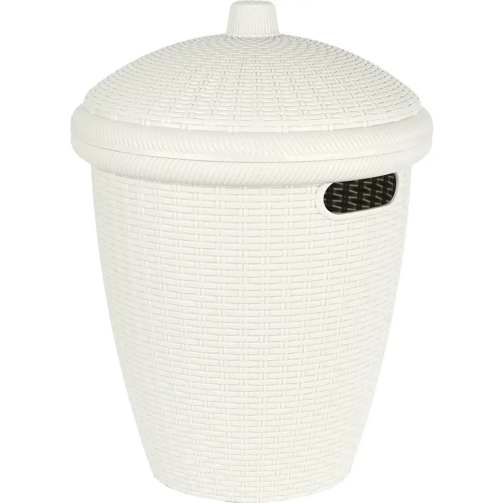 Фото Корзина для белья Keeplex Rattan цвет белое облако Фото Корзина для белья Keeplex Rattan цвет белое облако