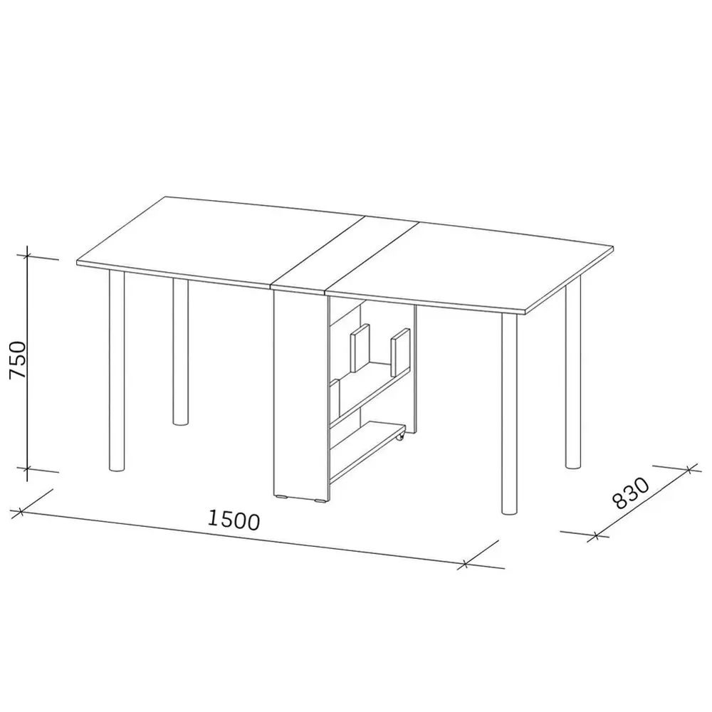 Фото 2 Кухонный стол прямоугольный Big House Книжка 20x83 см ЛДСП цвет дуб веллингтон Фото 2 Кухонный стол прямоугольный Big House Книжка 20x83 см ЛДСП цвет дуб веллингтон