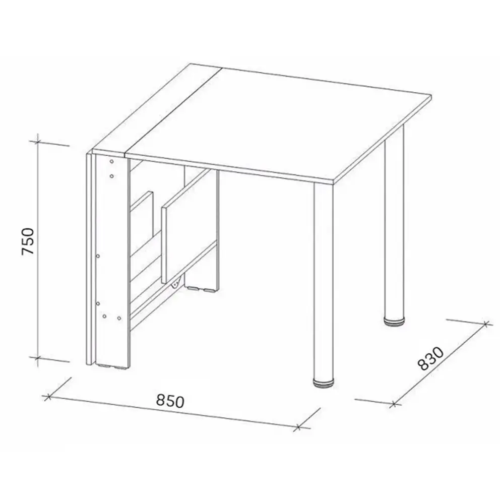 Фото 3 Кухонный стол прямоугольный Big House Книжка 20x83 см ЛДСП цвет дуб веллингтон Фото 3 Кухонный стол прямоугольный Big House Книжка 20x83 см ЛДСП цвет дуб веллингтон