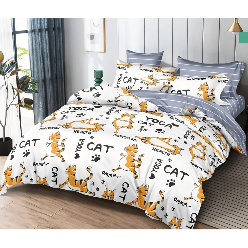 Фото Пододеяльник Home Mercury Котик йог 180x220 см Поплин цвет Белый Фото Пододеяльник Home Mercury Котик йог 180x220 см Поплин цвет Белый