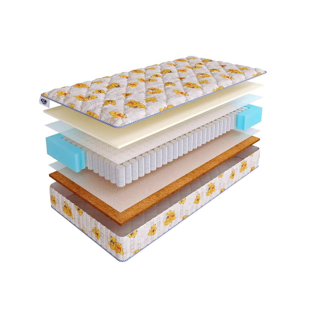 Фото Матрас SkySleep Funny Middle TFK 80x190 см независимый пружинный блок, односпальный, ортопедический, кокосовый Фото Матрас SkySleep Funny Middle TFK 80x190 см независимый пружинный блок, односпальный, ортопедический, кокосовый