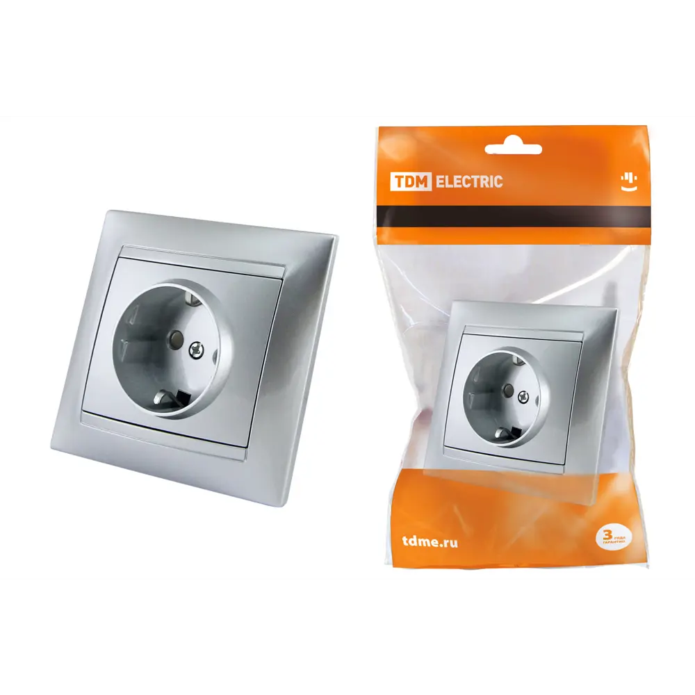 Фото Розетка TDM Electric Лама SQ1815-0211 цвет серебро Фото Розетка TDM Electric Лама SQ1815-0211 цвет серебро