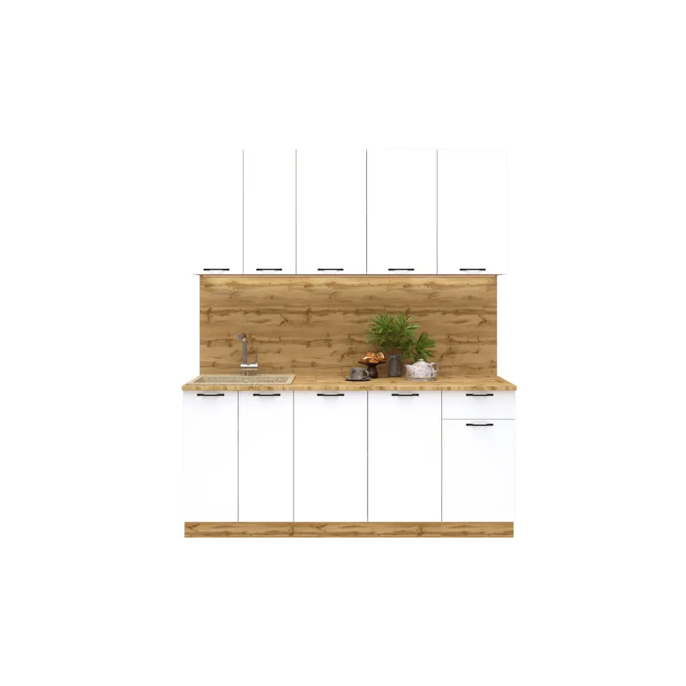 Фото Кухонный гарнитур Сурская мебель Валерия 180x214x47.8 см ЛДСП цвет белый