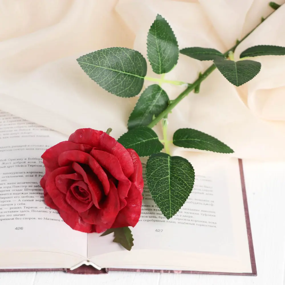 Фото Цветы искусственные Live Шиповник китайский 9x55 см красный Фото Цветы искусственные Live Шиповник китайский 9x55 см красный