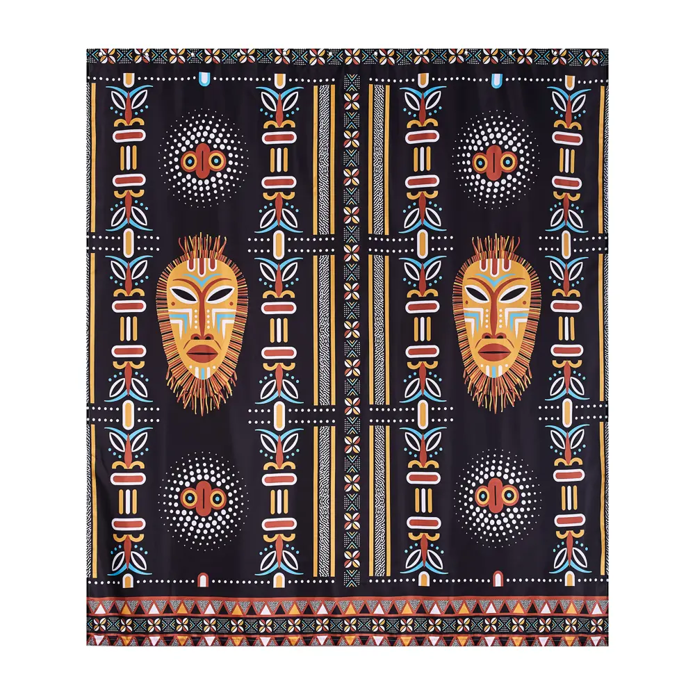 Фото 2 Штора для ванной Moroshka Bantu 180x200 см полиэстер цвет черный Фото 2 Штора для ванной Moroshka Bantu 180x200 см полиэстер цвет черный