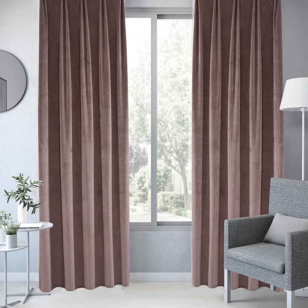 Фото 6 Штора на ленте Inspire Isioka 160x280 см цвет розовый Фото 6 Штора на ленте Inspire Isioka 160x280 см цвет розовый