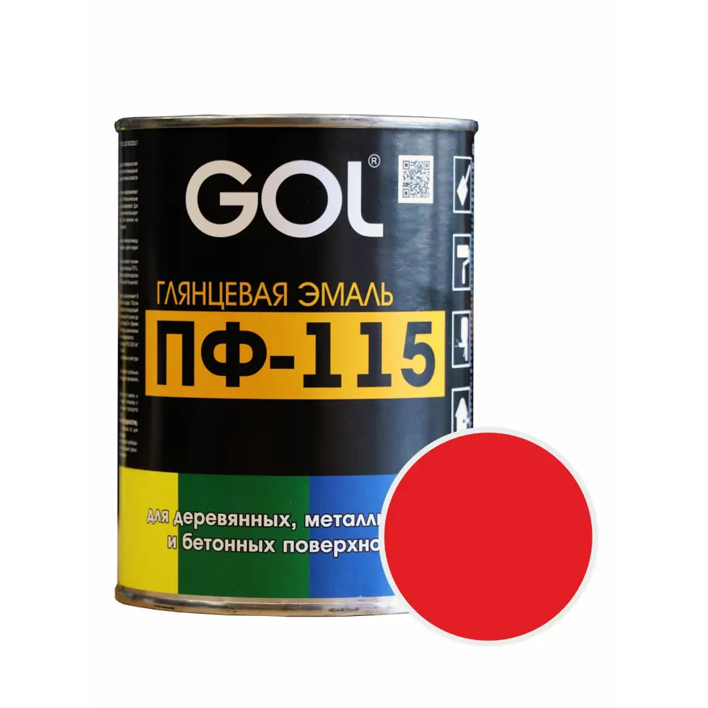 Фото Эмаль ПФ-115 GOL цвет красный 0.9 кг Фото Эмаль ПФ-115 GOL цвет красный 0.9 кг