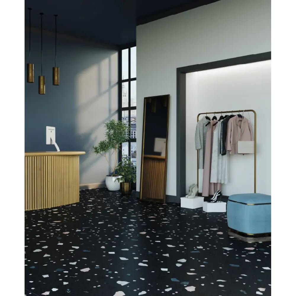 Фото Керамический гранит Creto Cray dark shards 60x60см, цена за упаковку Фото Керамический гранит Creto Cray dark shards 60x60см, цена за упаковку