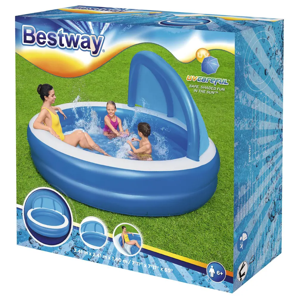 Фото 5 Бассейн надувной Bestway 54337 241 x 241 x 140 см с навесом Фото 5 Бассейн надувной Bestway 54337 241 x 241 x 140 см с навесом