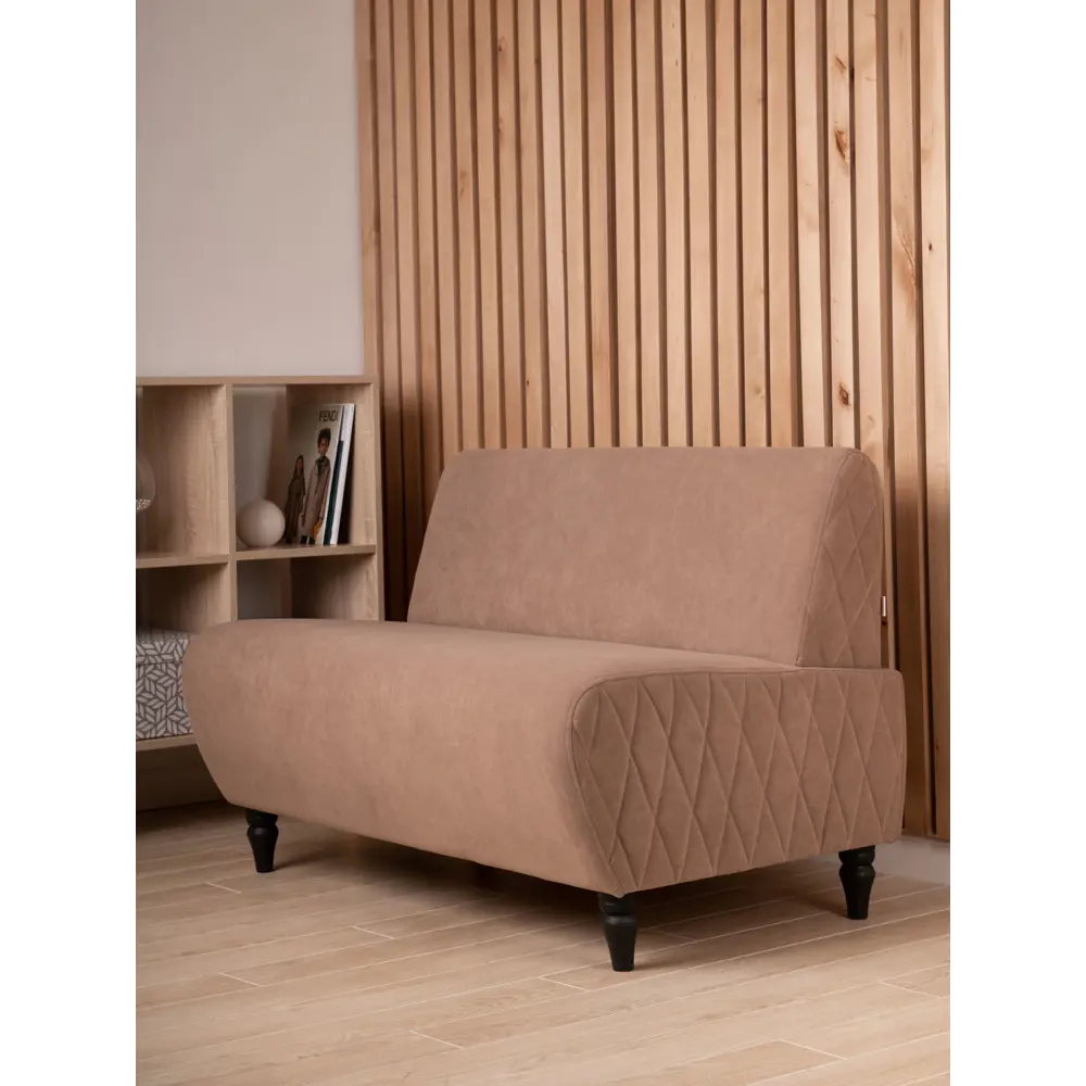 Фото Диван Monofix Buno-v22 110x73x67 см велюр цвет светло-коричневый Фото Диван Monofix Buno-v22 110x73x67 см велюр цвет светло-коричневый