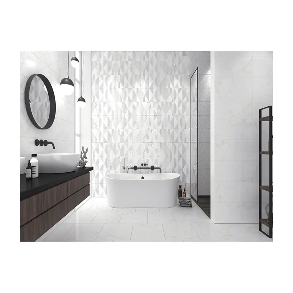 Фото 3 Керамическая плитка Creto Forza Calacatta White Mosaico 01 25x60см, цена за упаковку Фото 3 Керамическая плитка Creto Forza Calacatta White Mosaico 01 25x60см, цена за упаковку