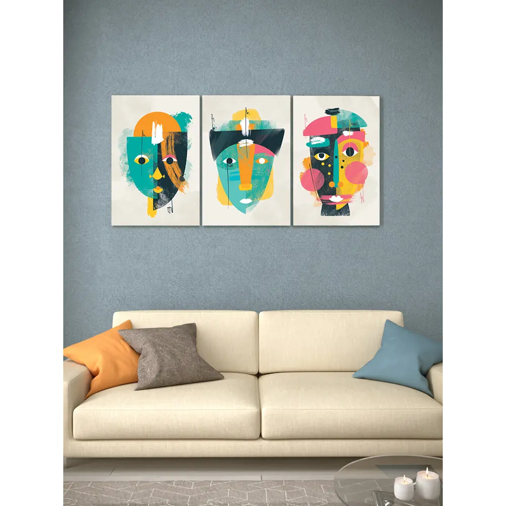 Фото 2 Модульная картина на холсте Great Idea "Лица" 120x60 см, 9498