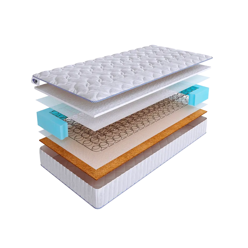 Фото Матрас SkySleep Simple 5 BS 85x230 см зависимый пружинный блок, односпальный, ортопедический, кокосовый Фото Матрас SkySleep Simple 5 BS 85x230 см зависимый пружинный блок, односпальный, ортопедический, кокосовый